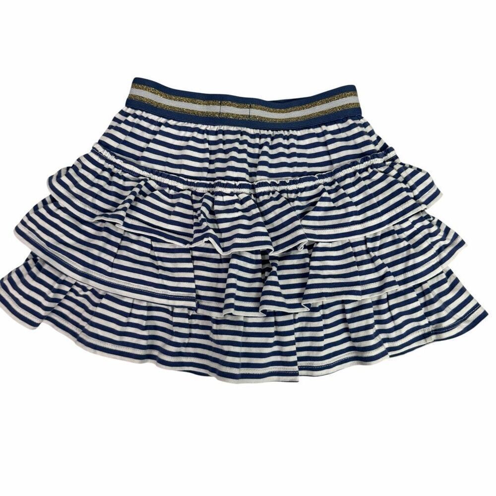 Boden Striped tiered Skirt size 6-7 Blue White